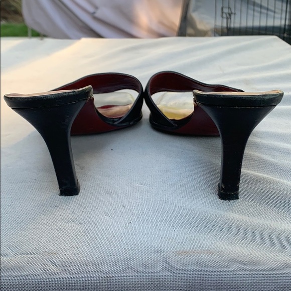 Vintage Black Burberry Square Toe Heels Sz 41.5 - Picture 3 of 6